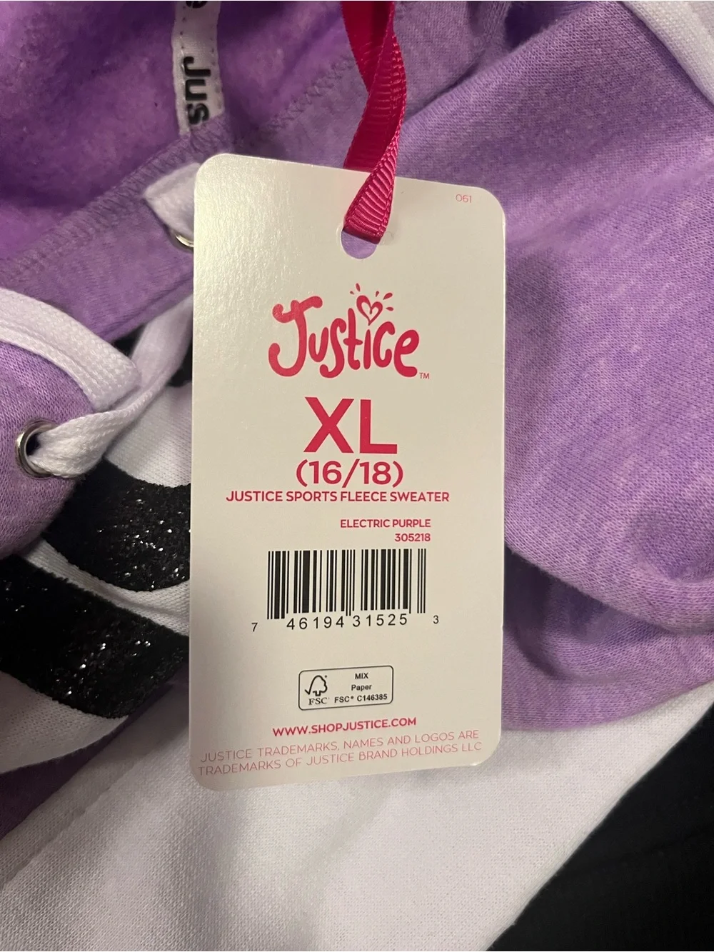 Nwt justice dance hoodie